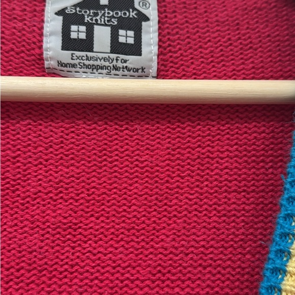 Storybook Knits Red and Blue Cardigan - Picture 2 of 5